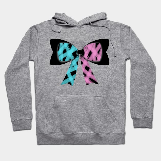 Pink/blue streak bow Hoodie by tothemoons